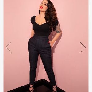 NWT Cigarette Pants in Denim (Vixen by Micheline Pitt)